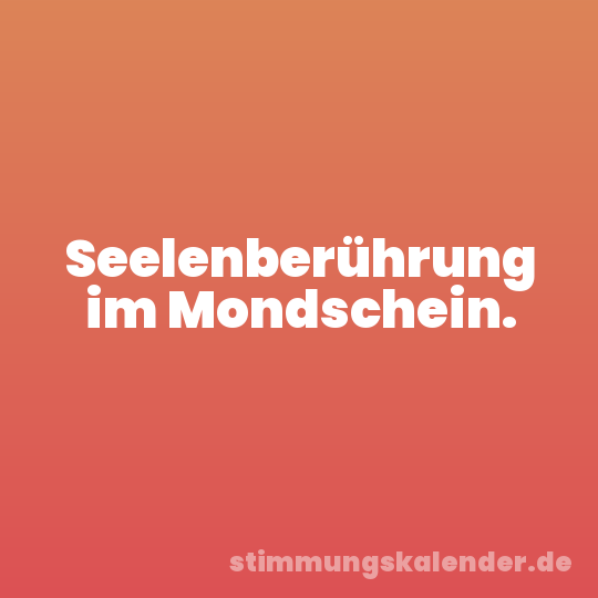 Seelenberührung im Mondschein.