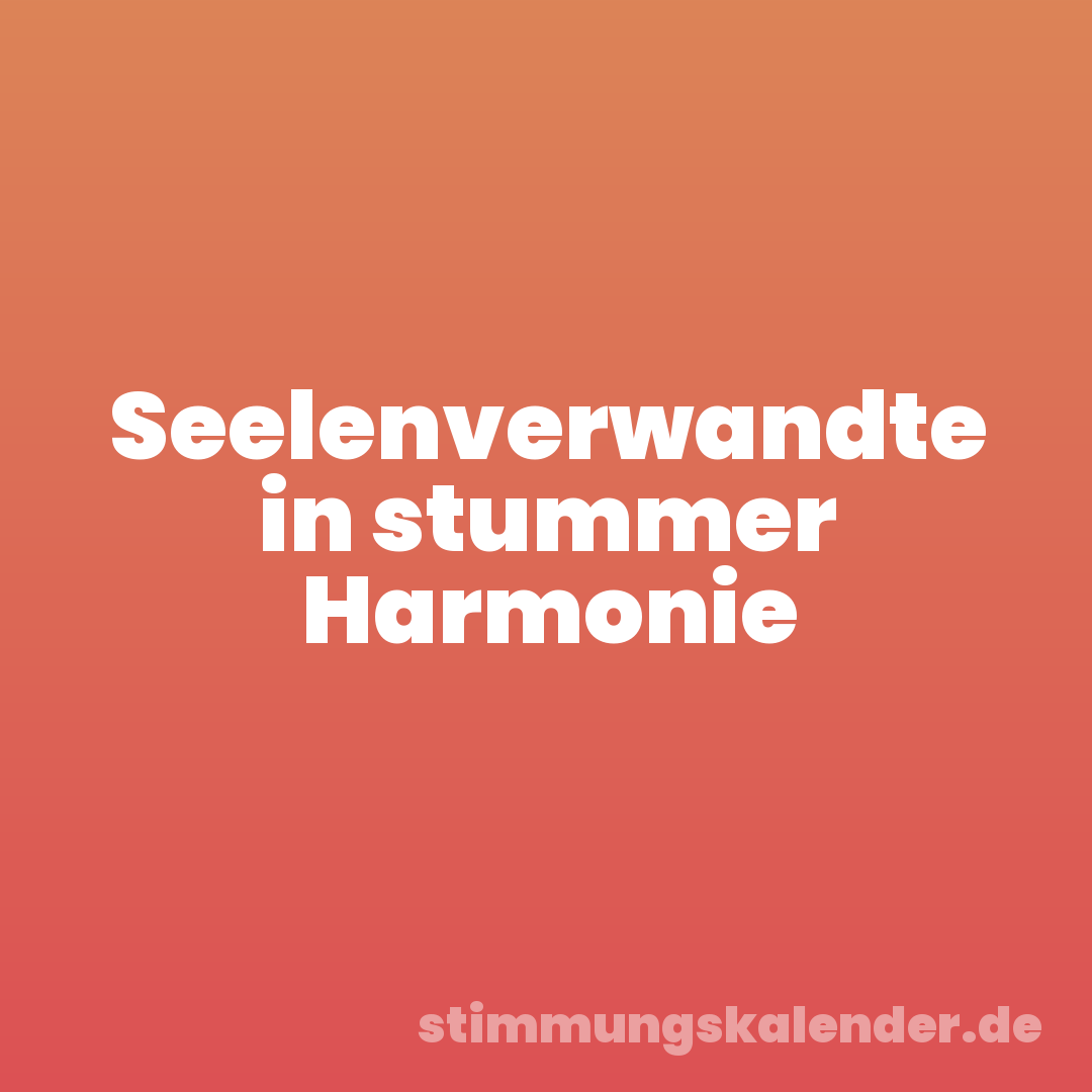 Seelenverwandte in stummer Harmonie