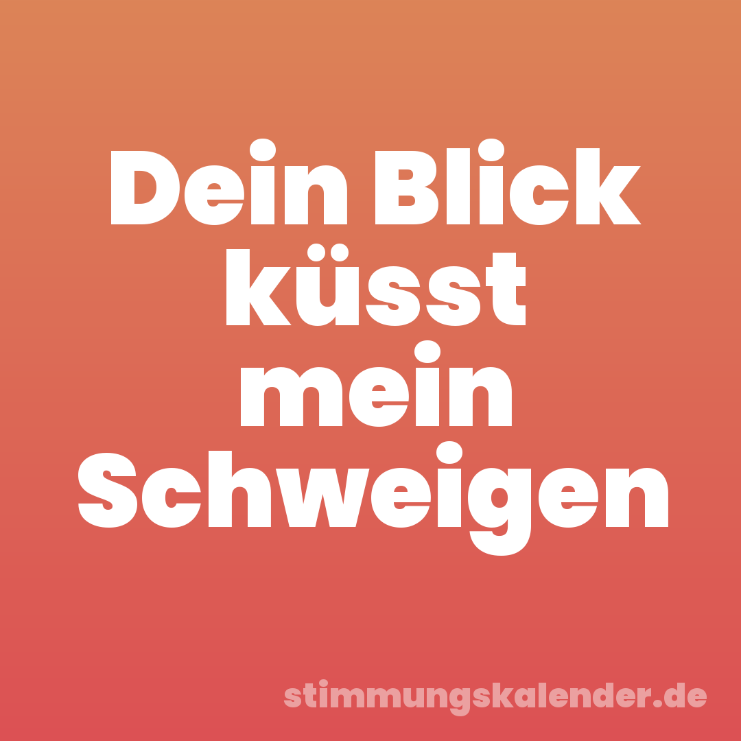 Dein Blick küsst mein Schweigen