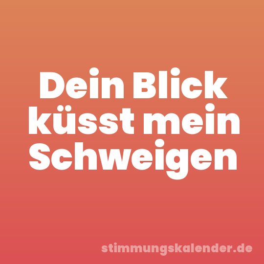 Dein Blick küsst mein Schweigen