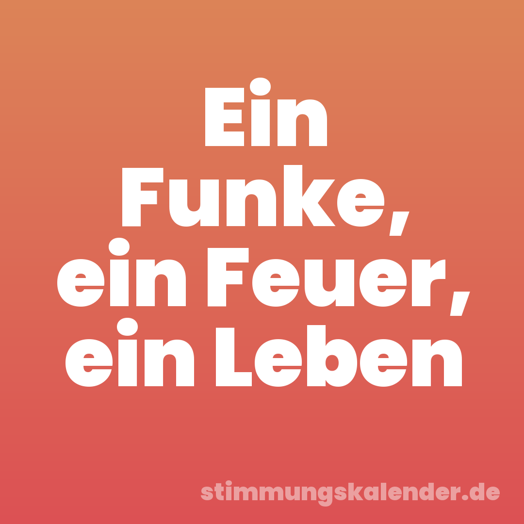Ein Funke, ein Feuer, ein Leben