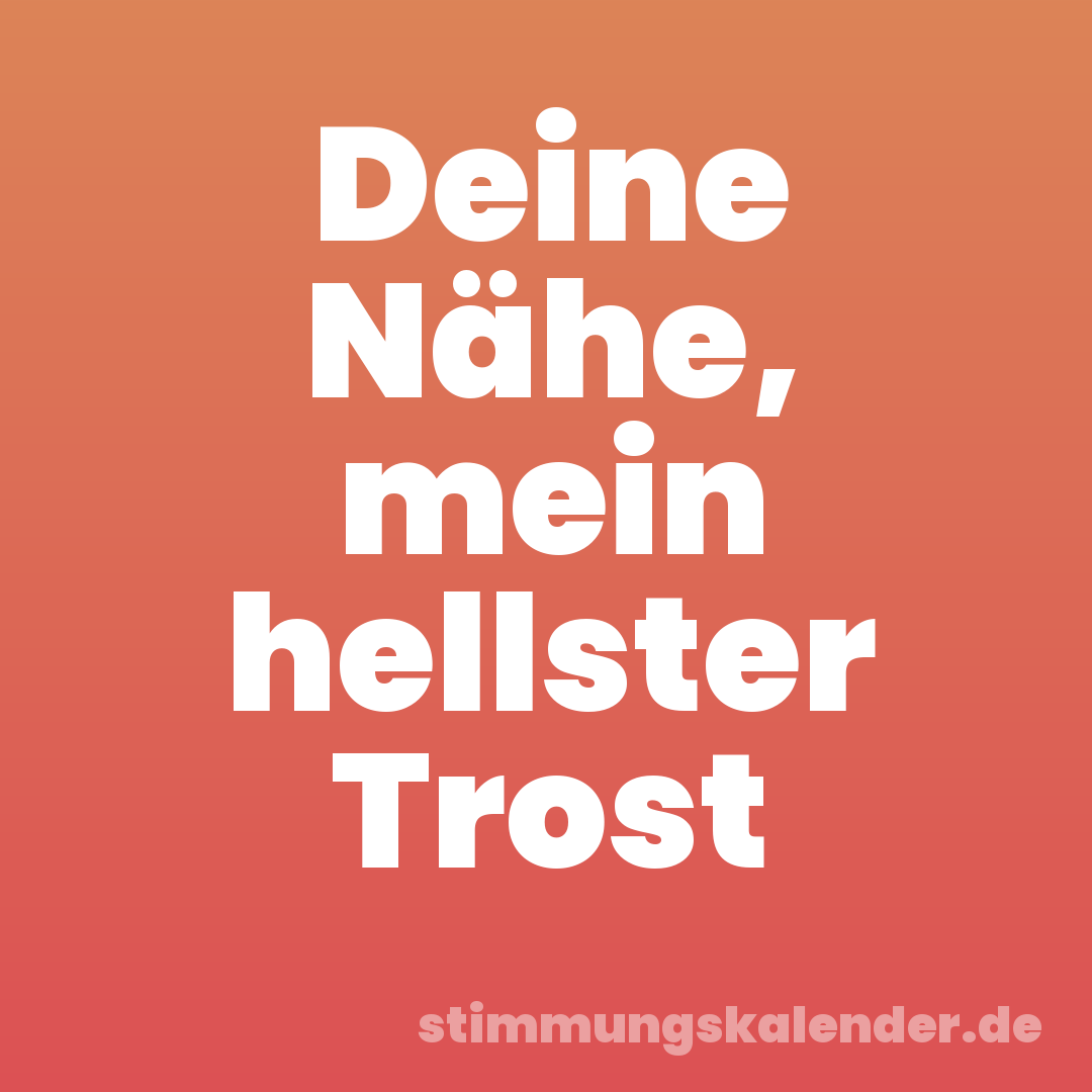 Deine Nähe, mein hellster Trost