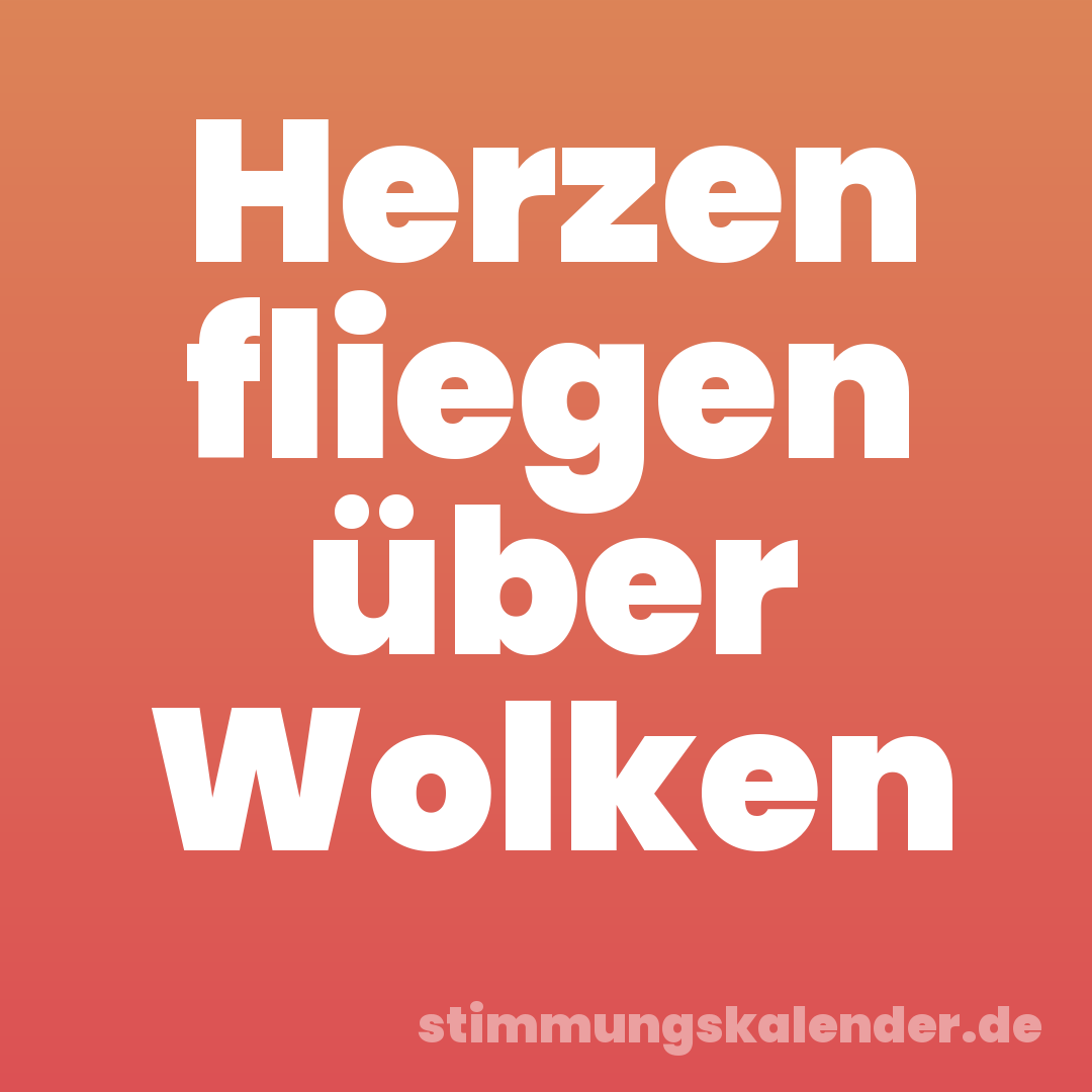 Herzen fliegen über Wolken