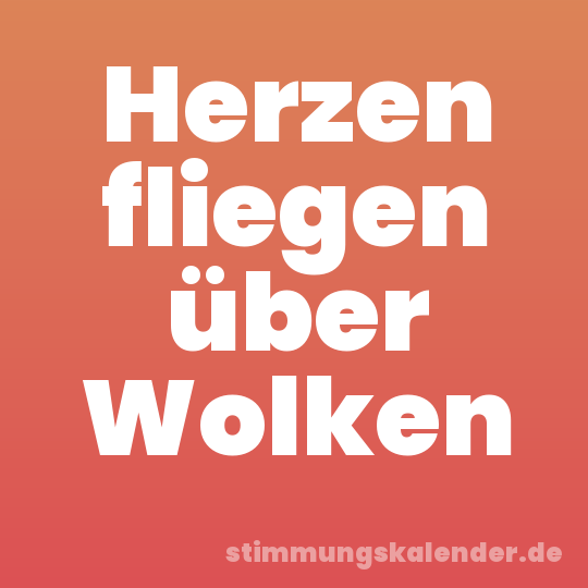 Herzen fliegen über Wolken
