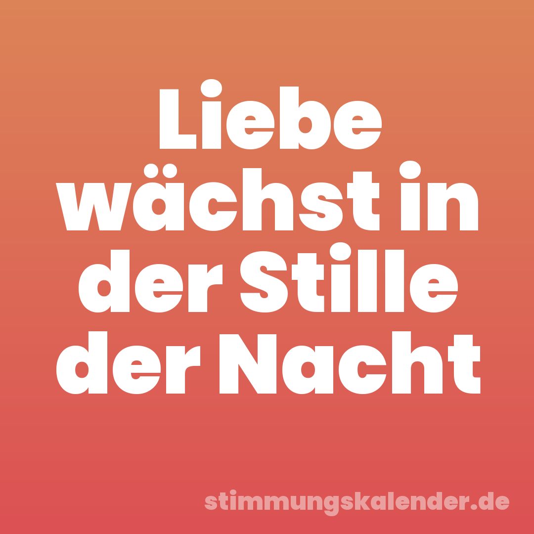 Liebe wächst in der Stille der Nacht