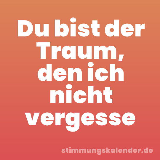 Du bist der Traum, den ich nicht vergesse