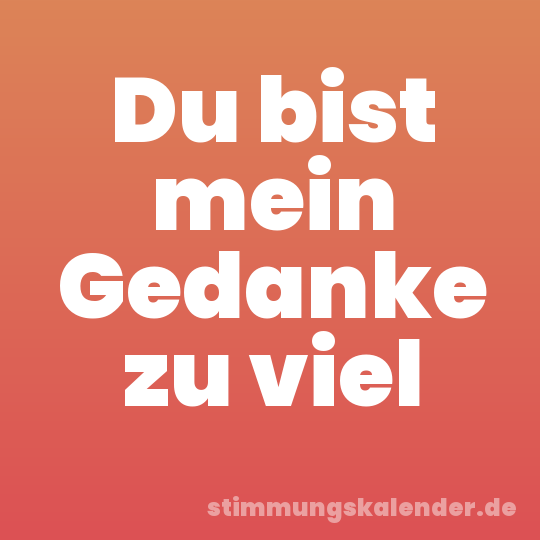 Du bist mein Gedanke zu viel