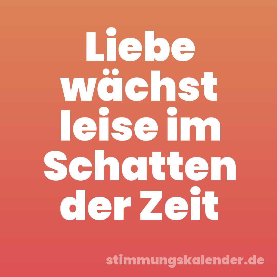 Liebe wächst leise im Schatten der Zeit