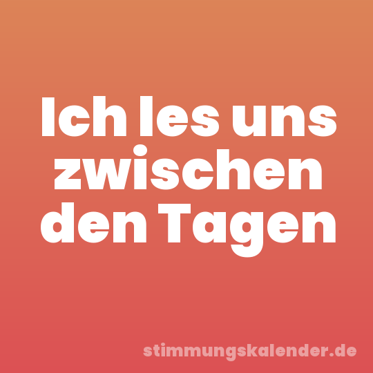 Ich les uns zwischen den Tagen