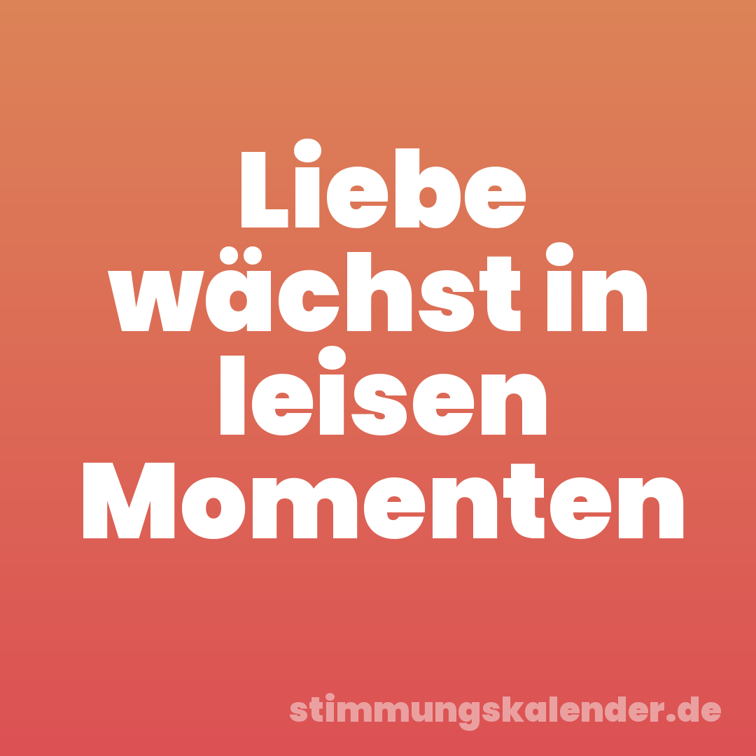 Liebe wächst in leisen Momenten