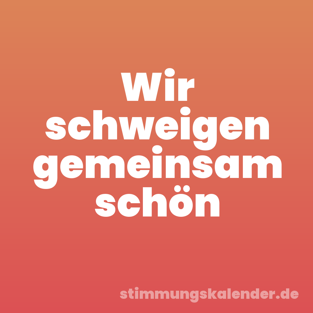 Wir schweigen gemeinsam schön
