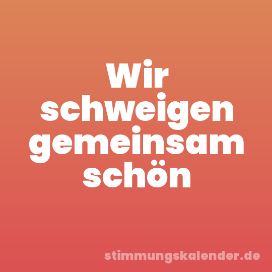 Wir schweigen gemeinsam schön
