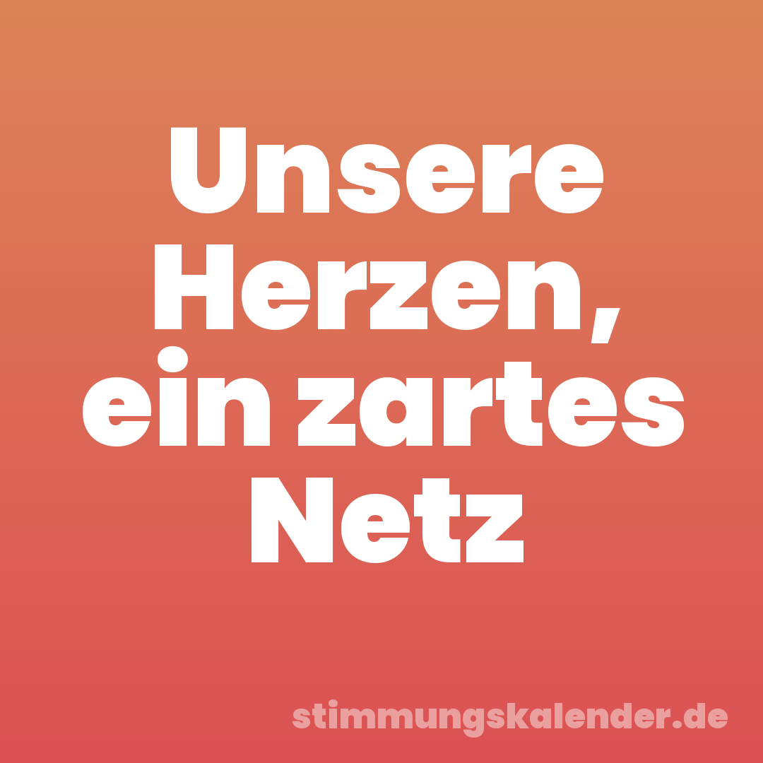 Unsere Herzen, ein zartes Netz