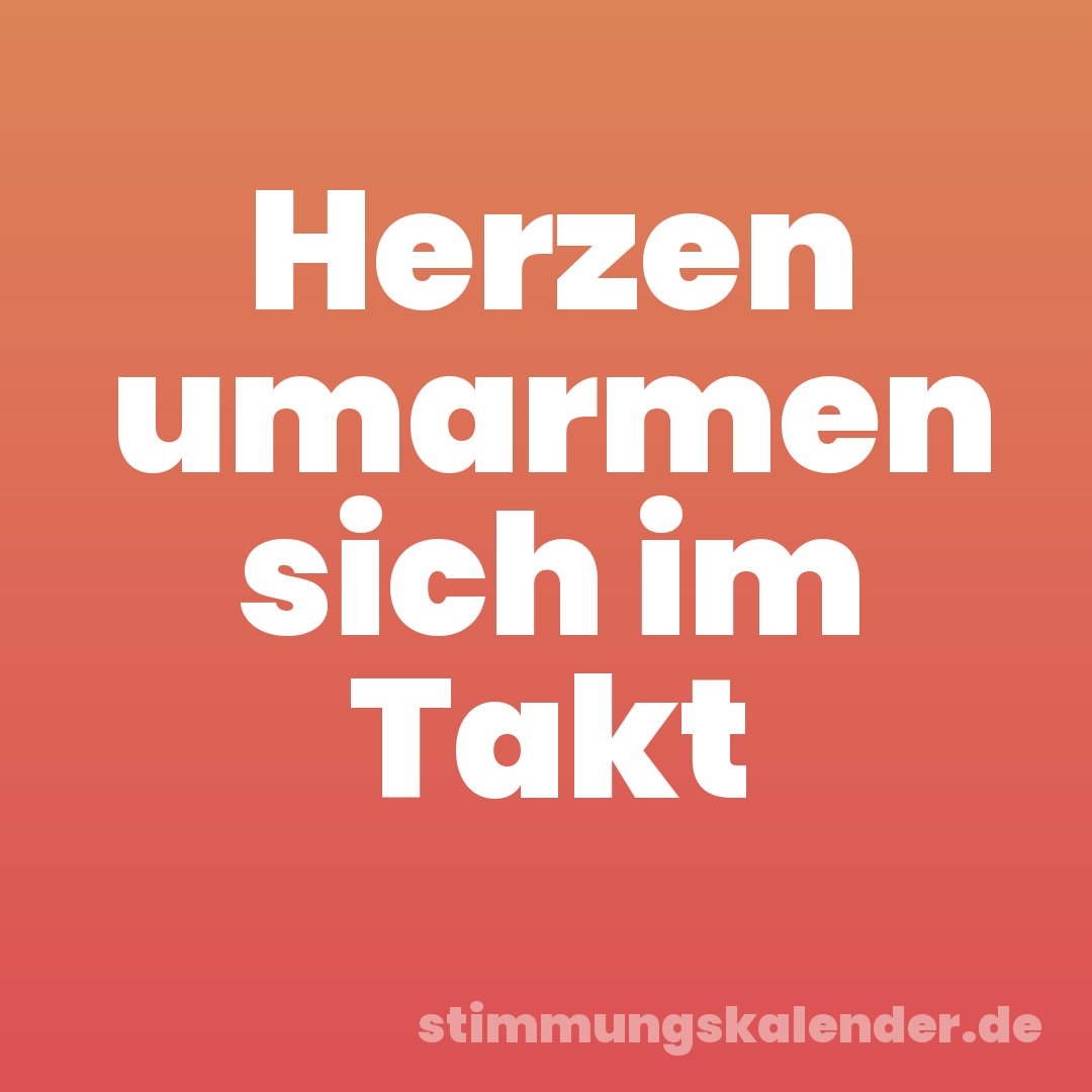 Herzen umarmen sich im Takt