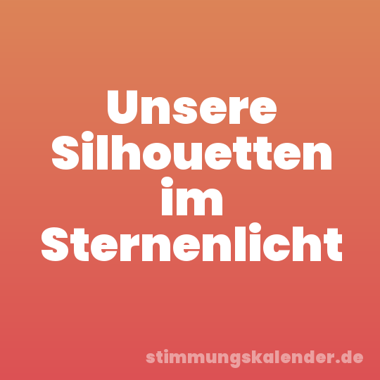 Unsere Silhouetten im Sternenlicht