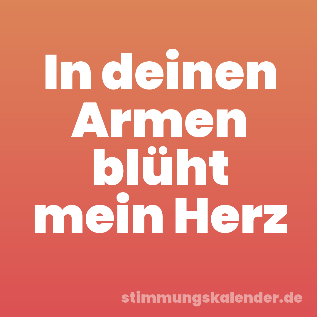 In deinen Armen blüht mein Herz