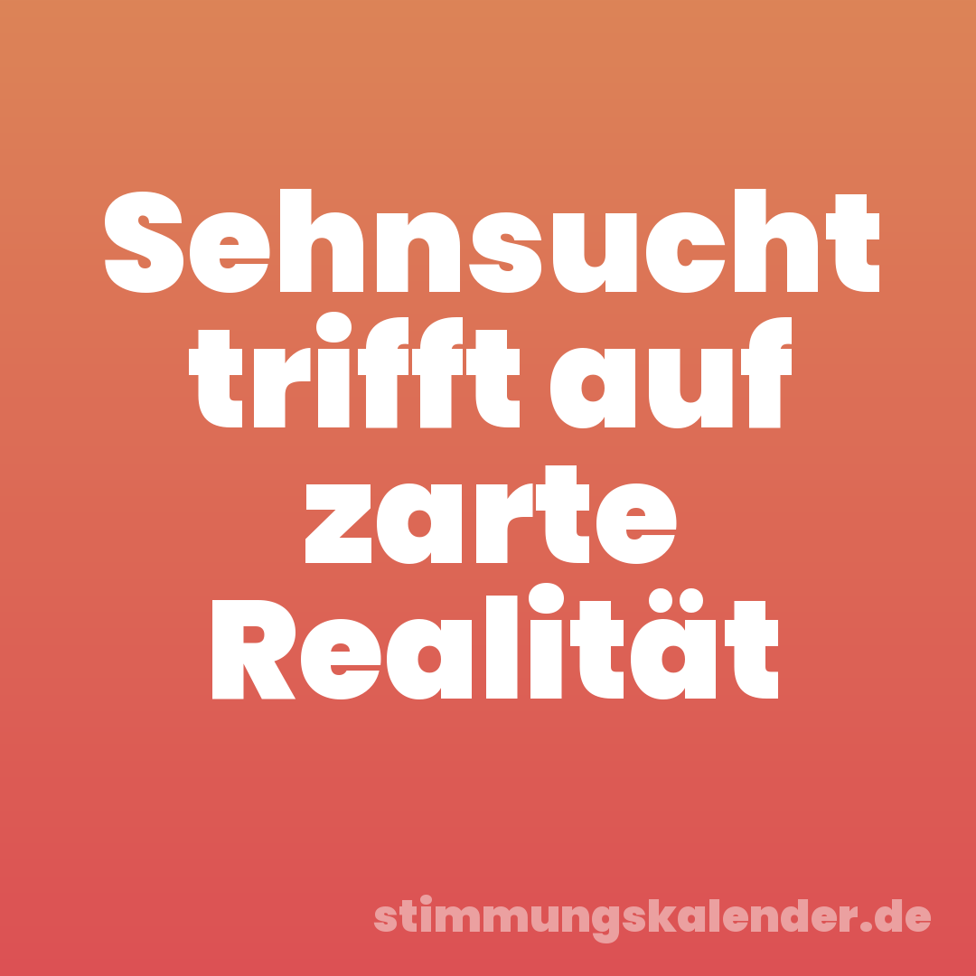 Sehnsucht trifft auf zarte Realität