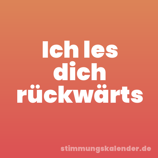 Ich les dich rückwärts