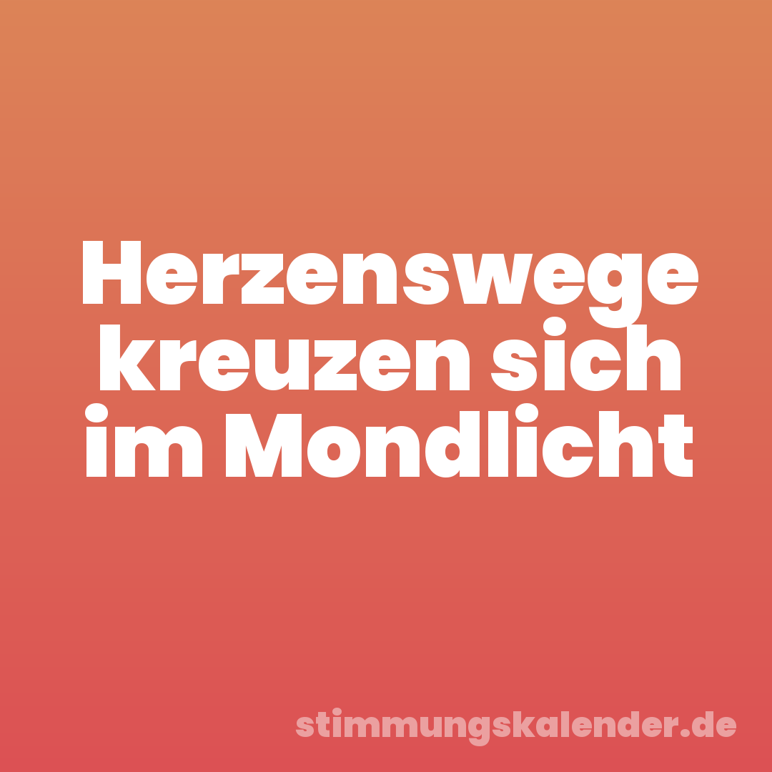 Herzenswege kreuzen sich im Mondlicht