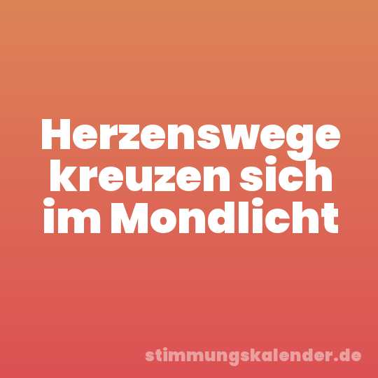 Herzenswege kreuzen sich im Mondlicht