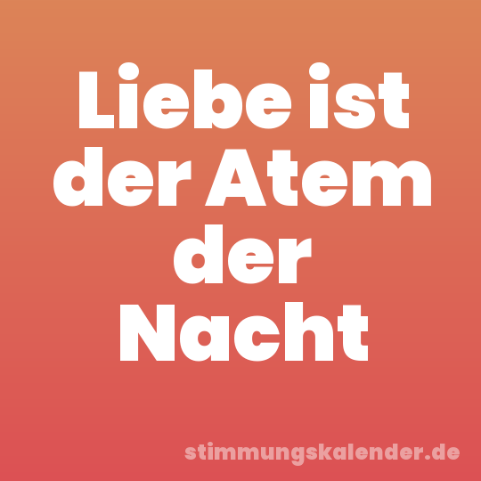 Liebe ist der Atem der Nacht
