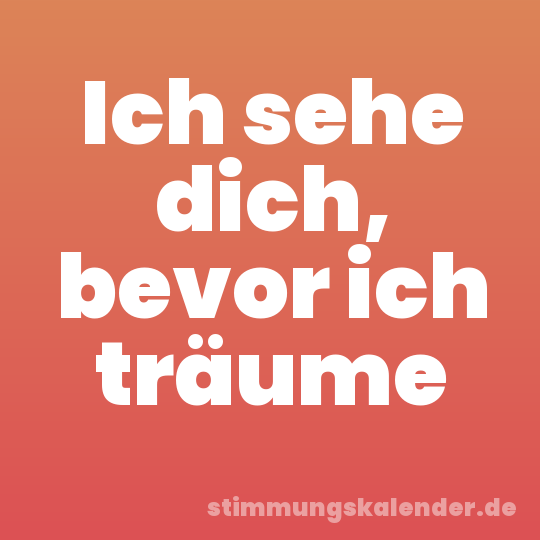 Ich sehe dich, bevor ich träume