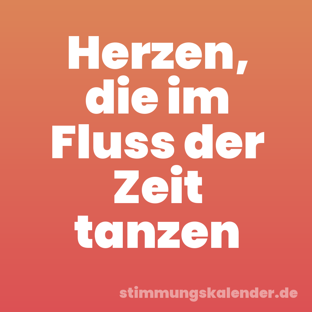 Herzen, die im Fluss der Zeit tanzen