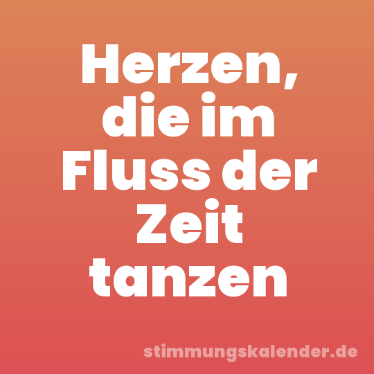 Herzen, die im Fluss der Zeit tanzen