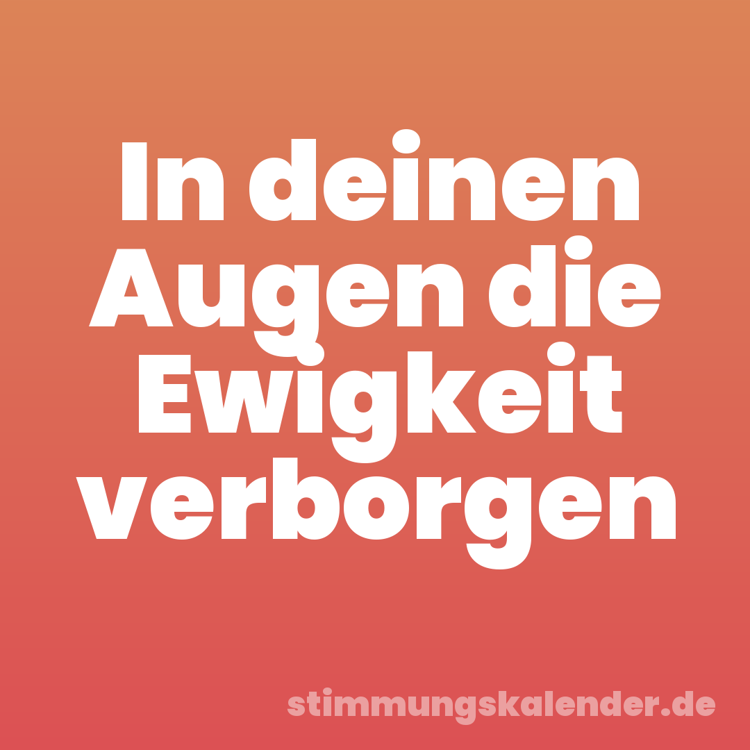 In deinen Augen die Ewigkeit verborgen