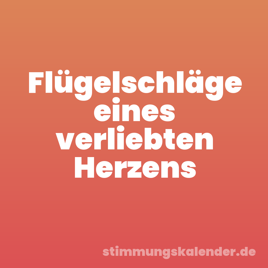 Flügelschläge eines verliebten Herzens