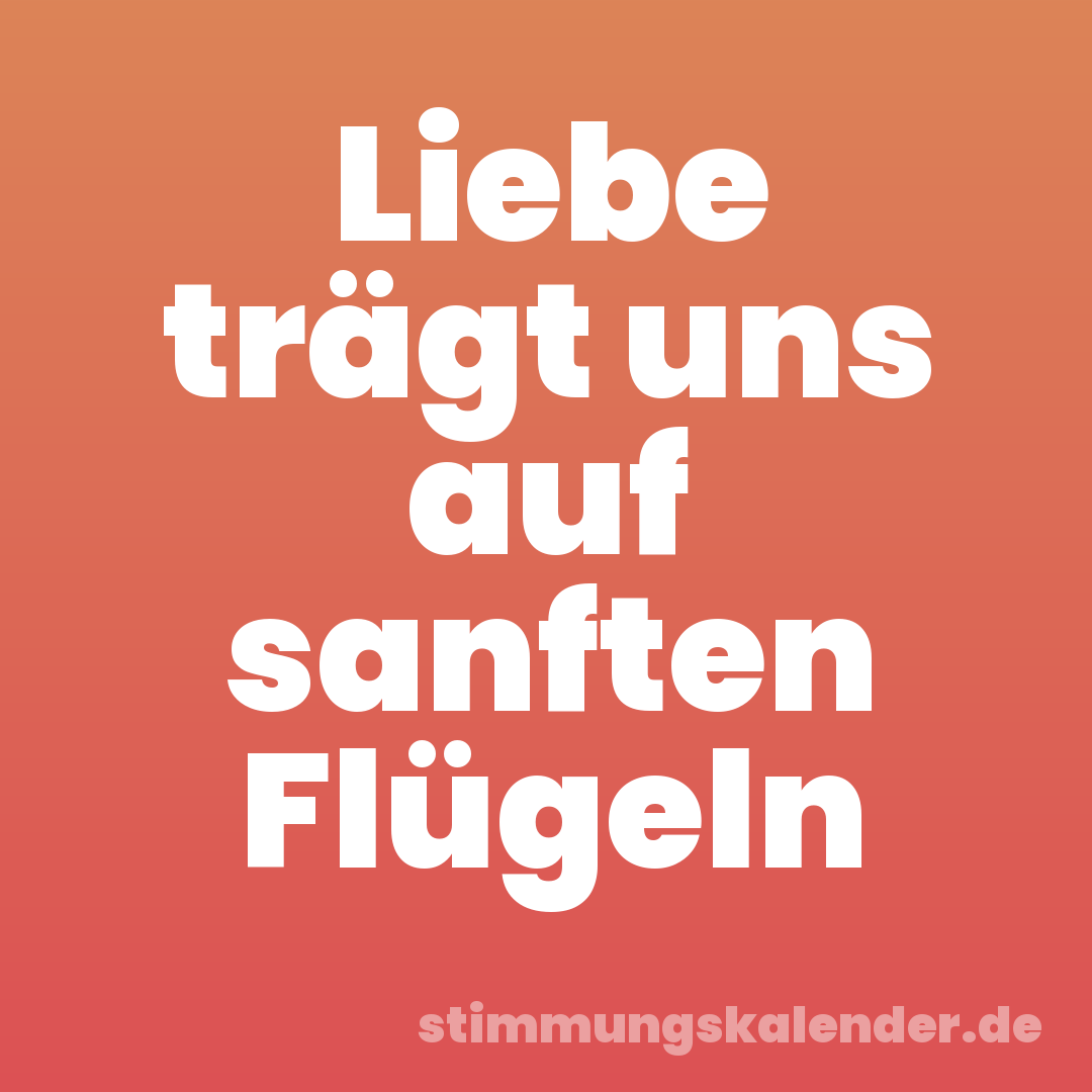 Liebe trägt uns auf sanften Flügeln