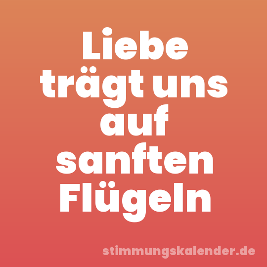Liebe trägt uns auf sanften Flügeln