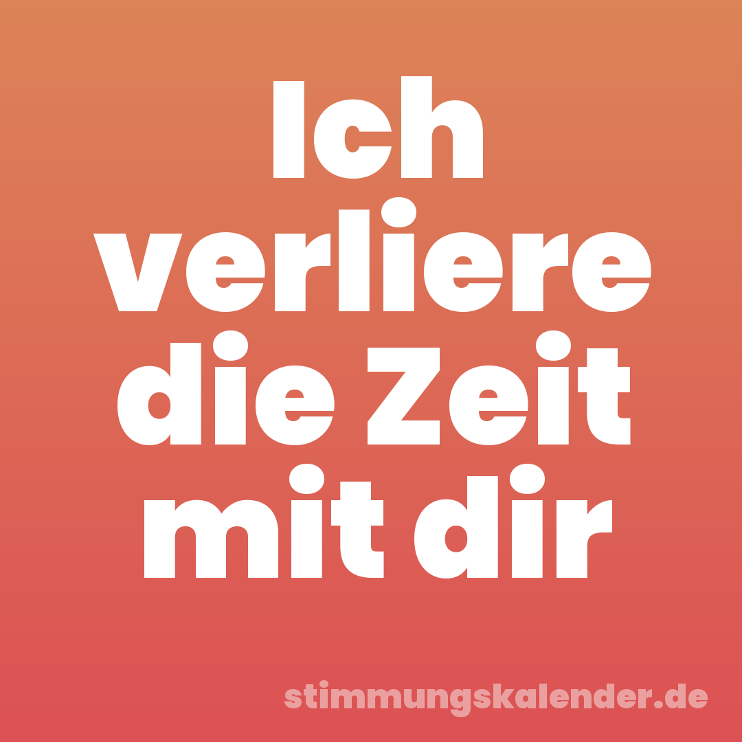 Ich verliere die Zeit mit dir