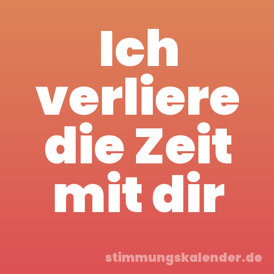 Ich verliere die Zeit mit dir