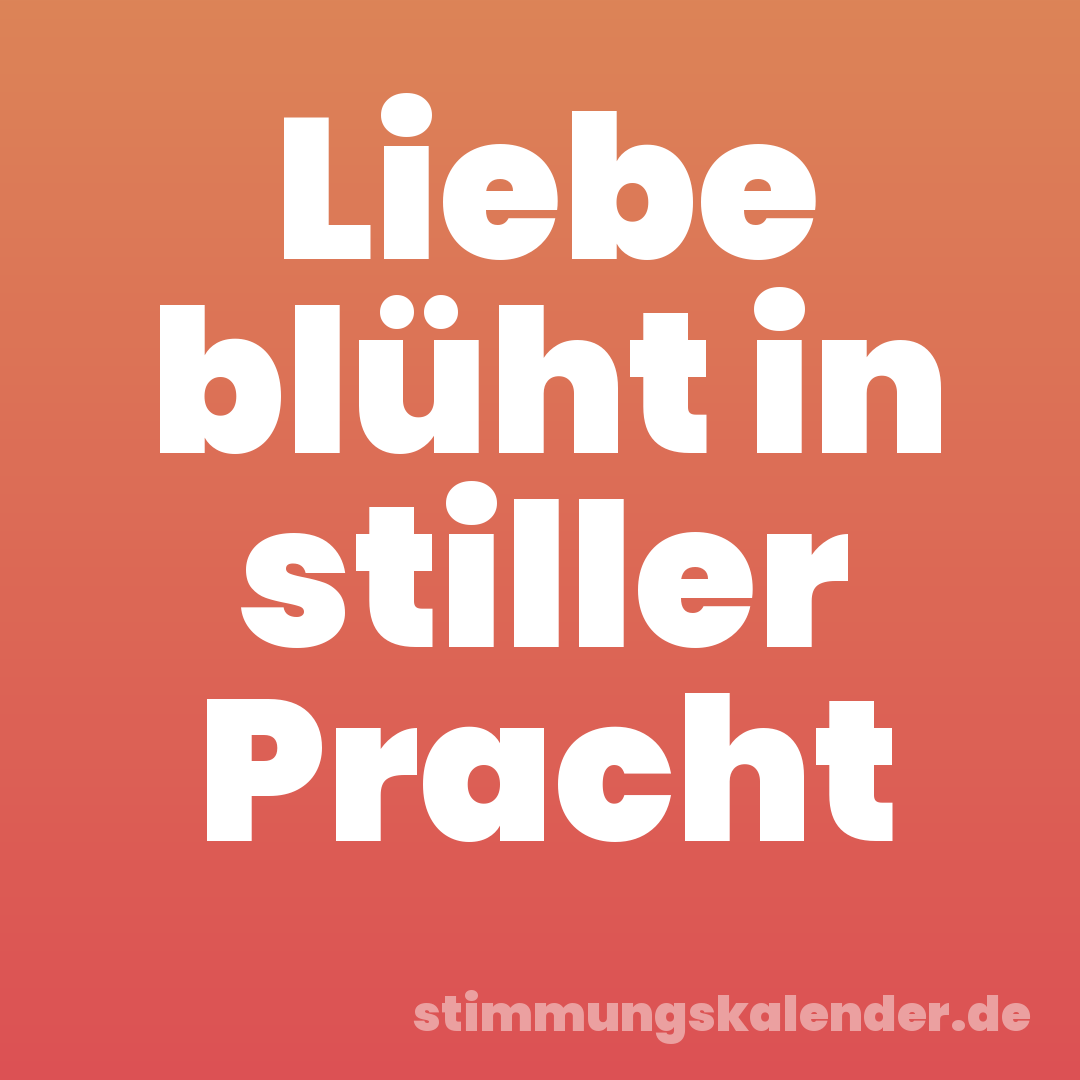 Liebe blüht in stiller Pracht