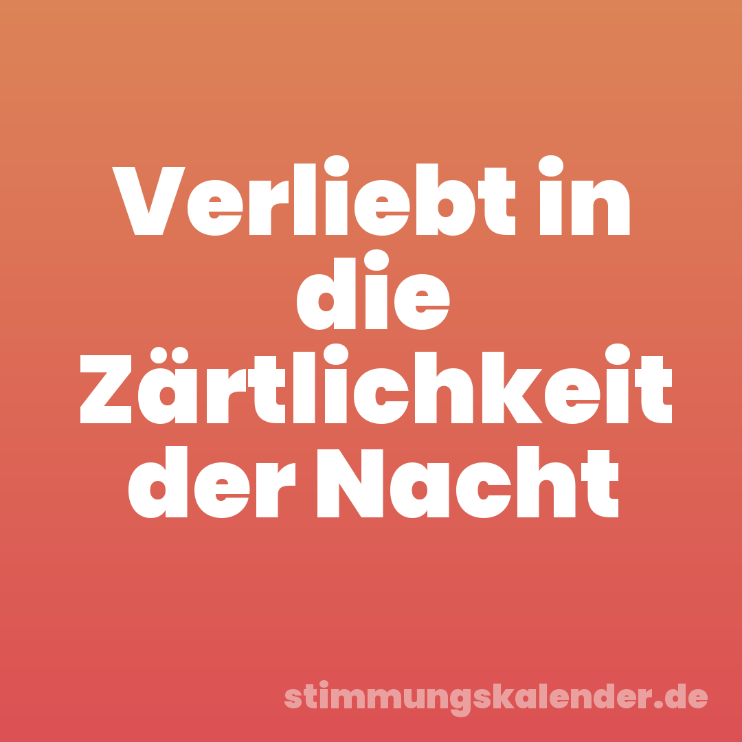 Verliebt in die Zärtlichkeit der Nacht