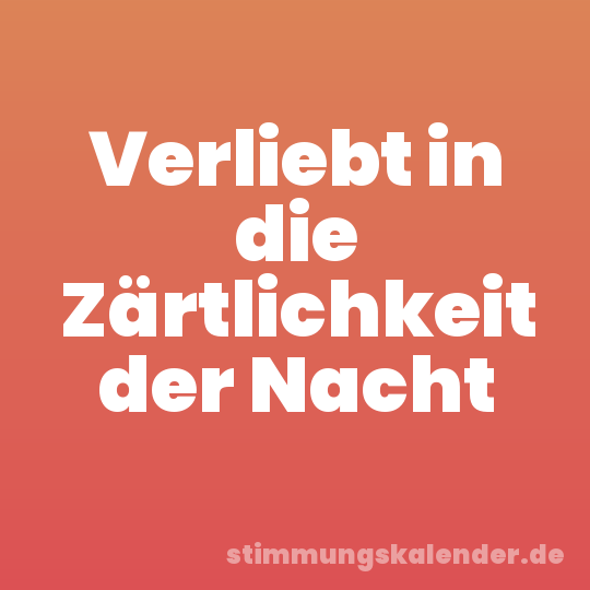 Verliebt in die Zärtlichkeit der Nacht