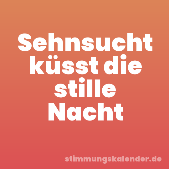 Sehnsucht küsst die stille Nacht