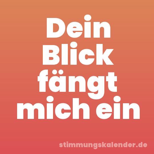 Dein Blick fängt mich ein