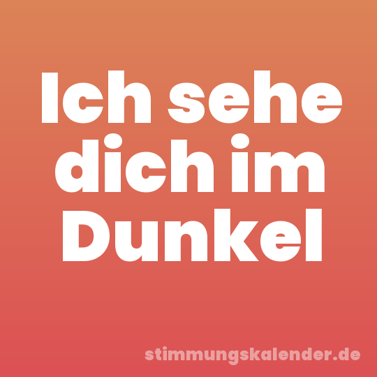Ich sehe dich im Dunkel