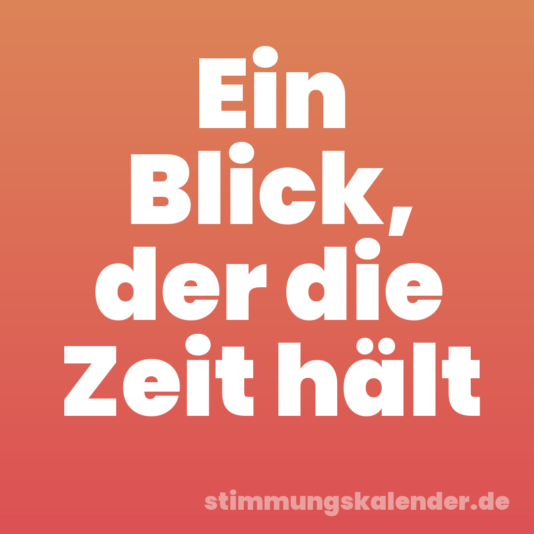 Ein Blick, der die Zeit hält