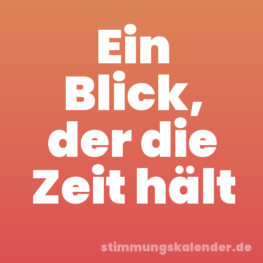 Ein Blick, der die Zeit hält