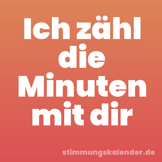 Ich zähl die Minuten mit dir