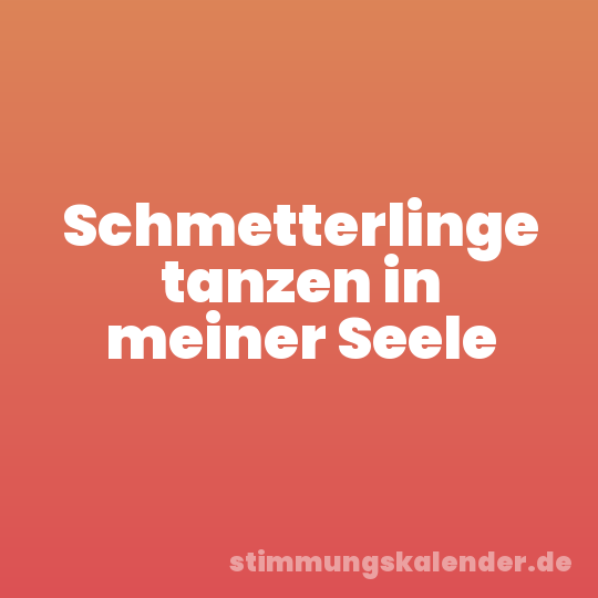 Schmetterlinge tanzen in meiner Seele