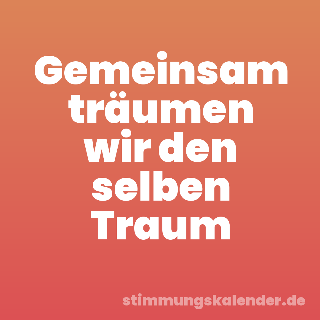 Gemeinsam träumen wir den selben Traum