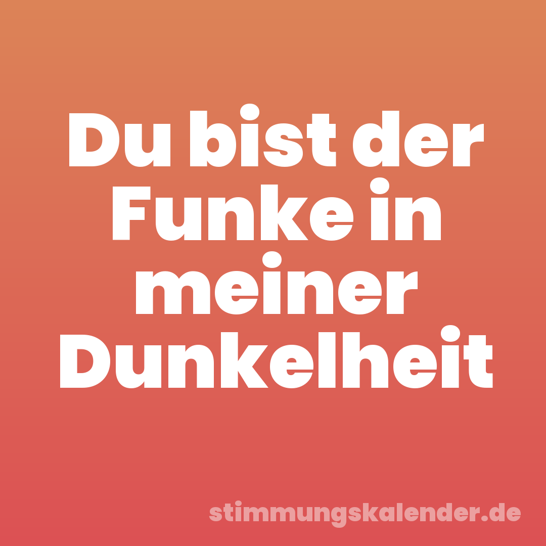 Du bist der Funke in meiner Dunkelheit