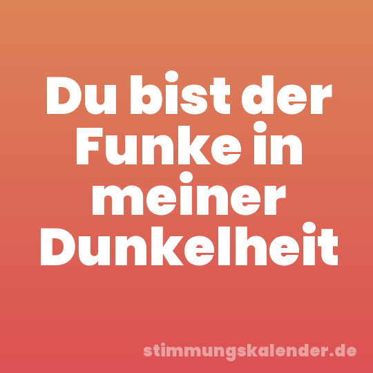 Du bist der Funke in meiner Dunkelheit