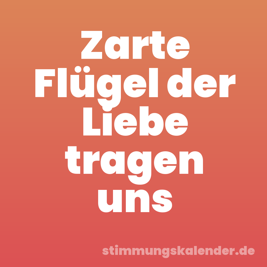 Zarte Flügel der Liebe tragen uns