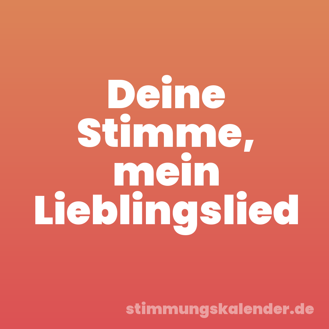 Deine Stimme, mein Lieblingslied