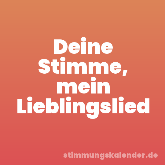 Deine Stimme, mein Lieblingslied